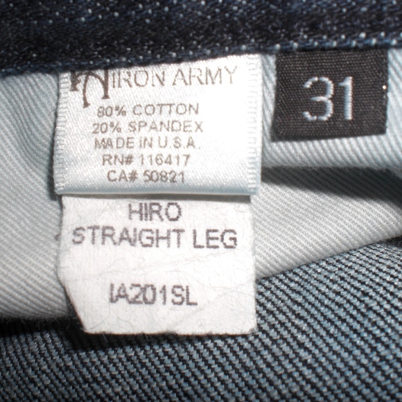 Iron Army Raw Denim Hiroito Straight Leg Jeans - Picture 6 of 8